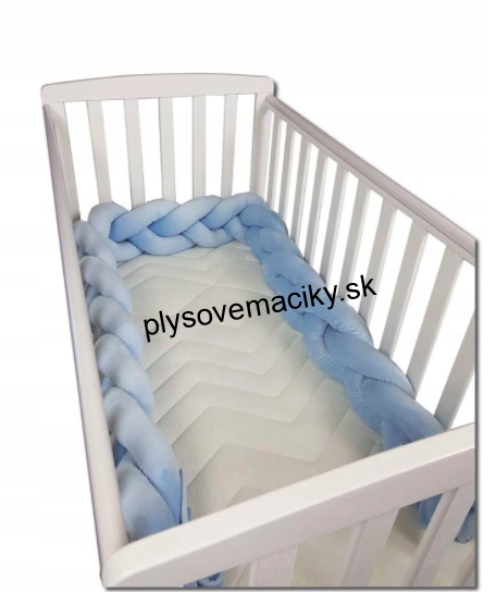 Babys Pletený chránič detskej postielky Babys 280 cm modrý