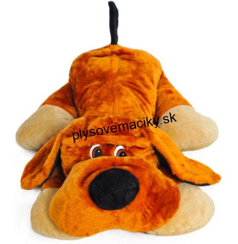 Veľký plyšový pes - ležiaci 110 cm farba Hnedá