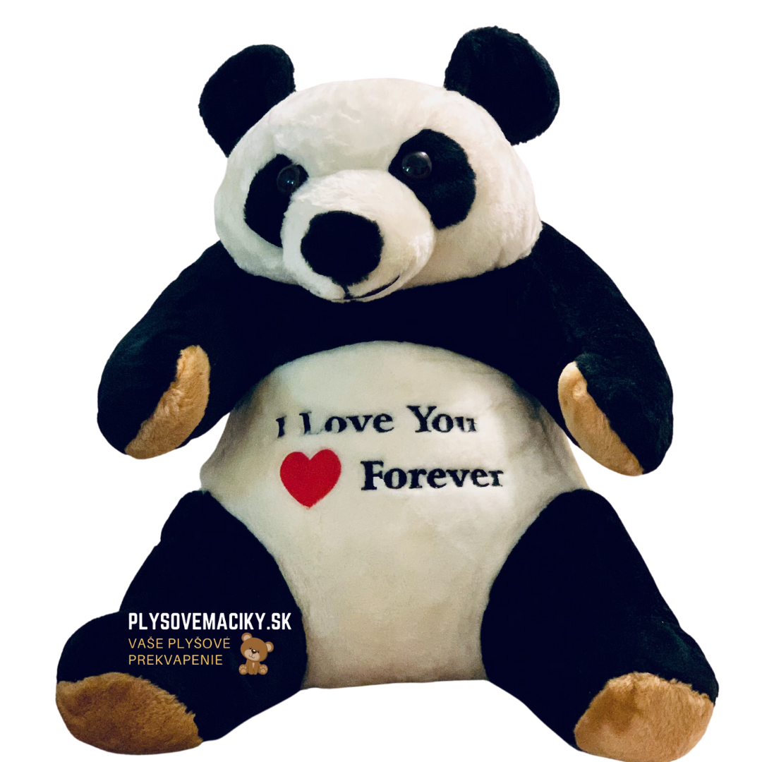 Panda MIA 100 cm s nápisom I  ♡ Love You Forever 