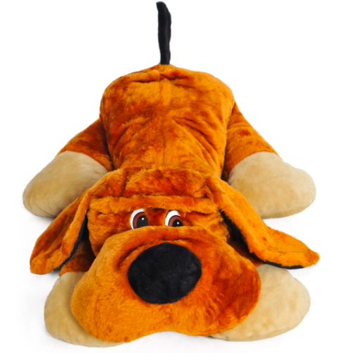Veľký plyšový pes - ležiaci 110 cm farba Hnedá
