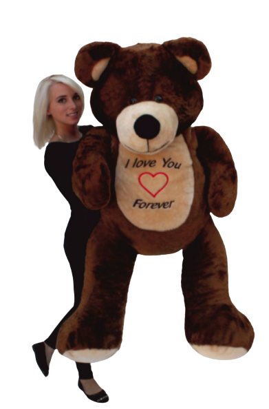 Veľký plyšový medveď I ♡ Love You Forever 180 cm Hnedá